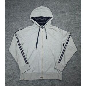 BOGGI Milano Hoodie Jacket Men's Large Gray Full Zip Stripe